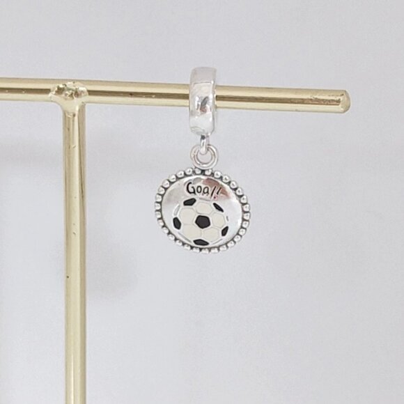 Pandora Gool! Football Dangle Charm Soccer Charm S925 Silver with box - Picture 1 of 5